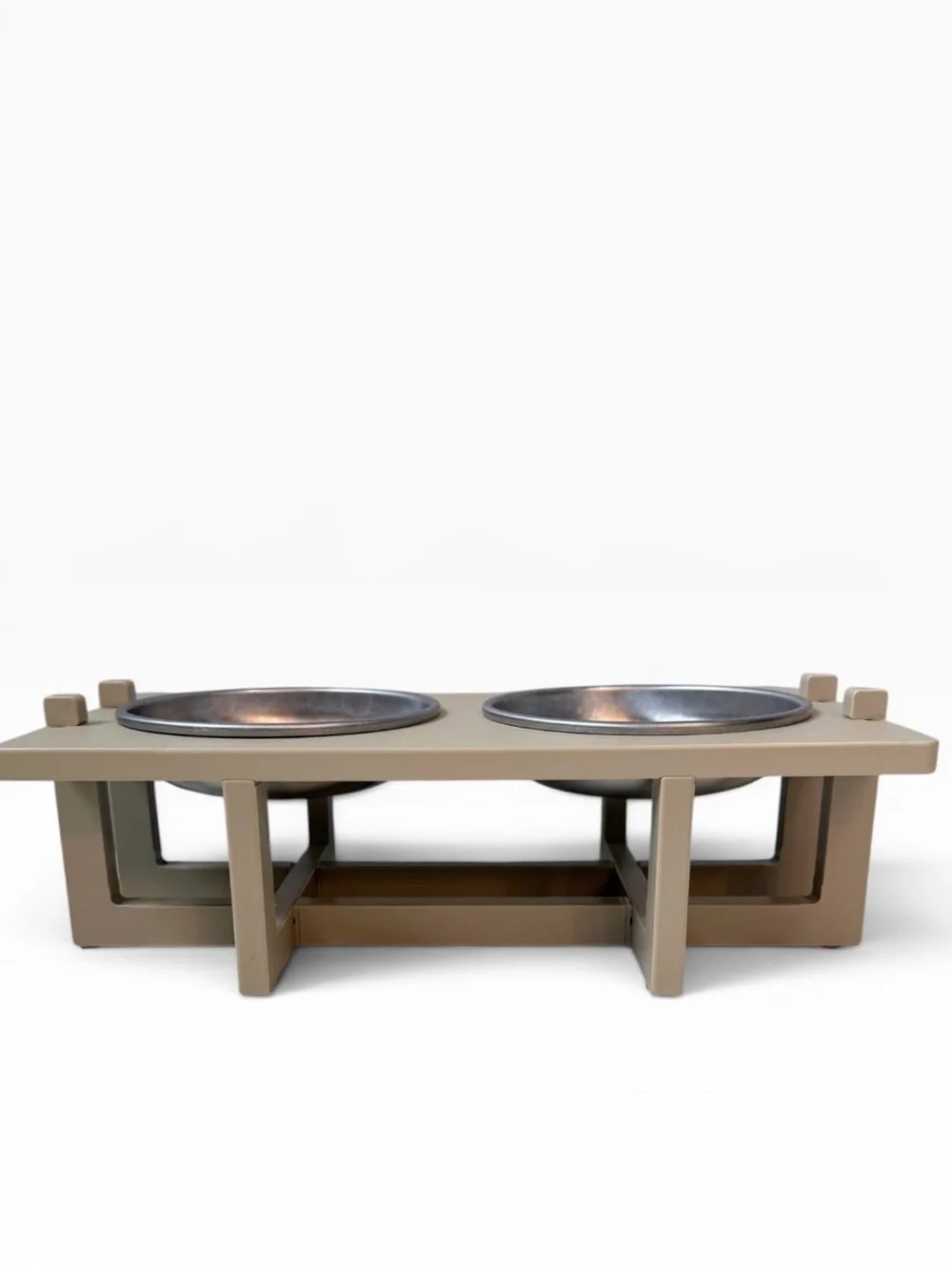 Basis Pet Double Bowl Cat or Small Dog Raised Feeder Set